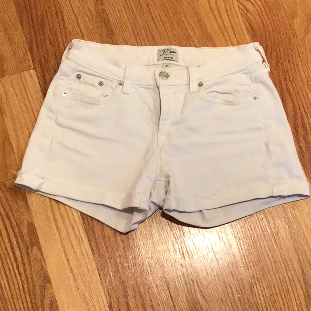 J Crew white denim shorts